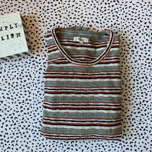 Madewell Long Sleeve Top - Blue and Brown Stripes